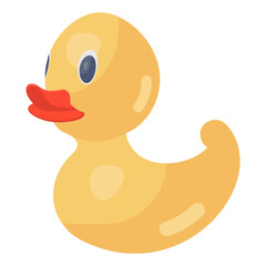 
Kids plaything, flat icon of rubber duck 
