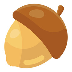 
Design of acorn icon, oak fruit flat vector 
