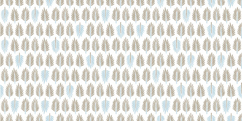 Christmas seamless pattern. Hand-drawn fir branches on a white background. Cute flat illustration. Simple ornament for fabric, postcard, banner, wrapping paper.