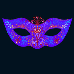 carnival mask for new year and holidays purple