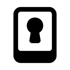 
File encryption concept, keyhole with document 
