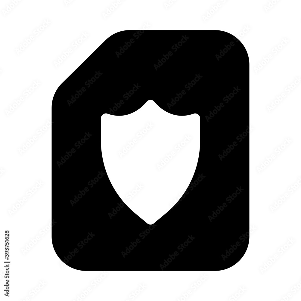 Wall mural safety shield icon in editable glyph style