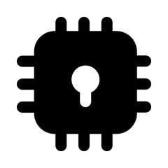 
An icon style of keyhole inside network, secure network 
