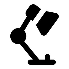 
An electronic folded desk lamp, glyph icon 
