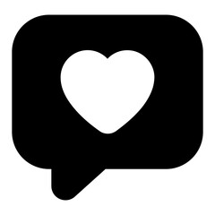 
Romantic chat icon in editable style, heart inside speech bubble 
