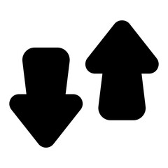 
Glyph design of opposite direction arrows, data transfer icon
