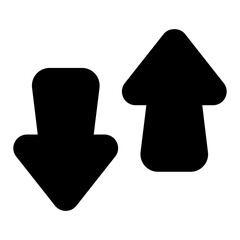 
Glyph design of opposite direction arrows, data transfer icon
