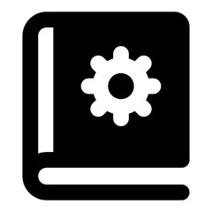 
Instruction knowledge concept, solid icon of manual book 

