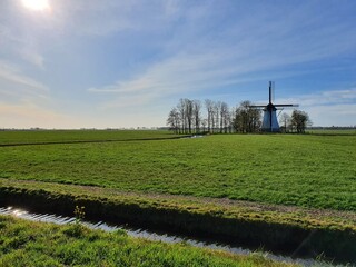 dutch landscape with windmill