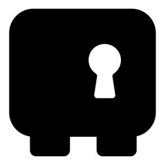 
Vector of locker vault having keyhole inside, modern filled icon 
