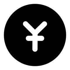 Obraz premium Chinese currency, yen filled icon 