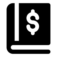 
Finance book editable icon, dollar over a booklet
