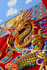Fototapeta na wymiar Chinese New Year Dragon Decoration on festive background