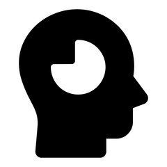 
Data chart in a mind, business analyst solid icon
