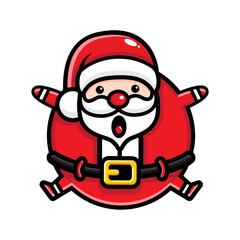 cute santa claus character with fat body