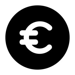 
Euro coin icon in modern filled style 
