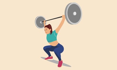 Woman lifting barbell