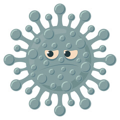 vector grey cartoon coronavirus
