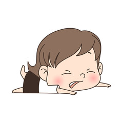 Vector of cute cartoon teacher or business women.