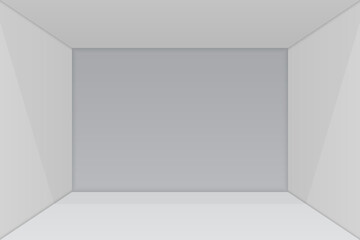 Empty show room with square corner.