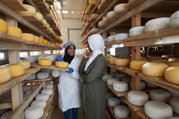 business woman team in local cheese production company