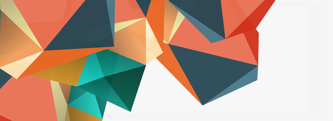 3d mosaic abstract backgrounds, low poly shape geometric design