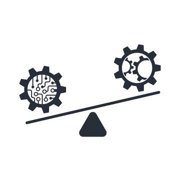 Leverage The Growth Of The Efficiency Of Business Processes. The Economic Balance Of Introducing Systems Of Software Automation Processes Into Modern Technologies. Vector Illustration.