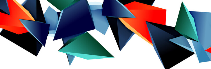 Triangle mosaic abstract background, 3d triangular low poly shapes. Geometric vector illustration for covers, banners, flyers and posters and other