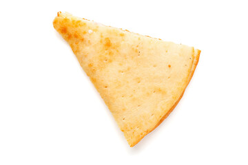 slice of pizza isolated on a white background
