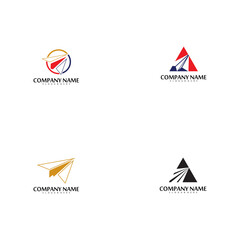 Set Paper plane logo vector illustration