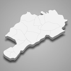 Obraz premium 3d isometric map of Afyonkarahisar is a province of Turkey
