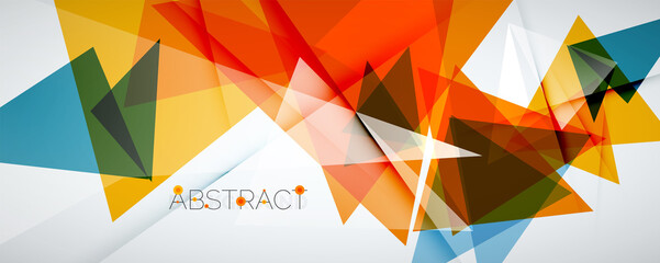 Obraz premium Geometric abstract background. Color triangle shapes. Vector illustration for covers, banners, flyers and posters and other designs