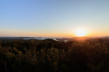 横山山頂から見た夕日（横山展望台）三重県志摩市　Yokoyama Observatory Mie-ken Shima-city