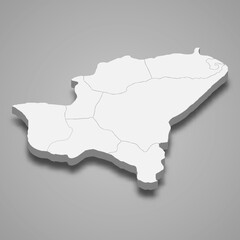 Fototapeta premium 3d isometric map of Bitlis is a province of Turkey