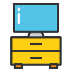 
Flat Screen TV Vector Icon
