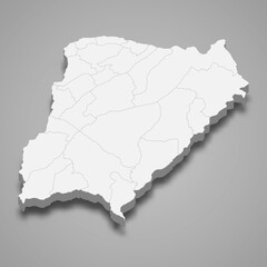 Obraz premium 3d isometric map of Corrientes is a province of Argentina