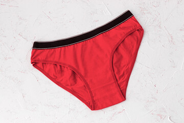 Beautiful women's cotton panties on white background.
