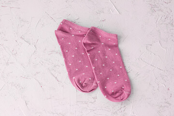 Pair of women socks on white background.