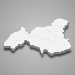 Fototapeta premium 3d isometric map of Gaziantep is a province of Turkey