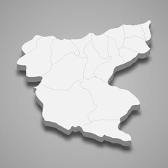 3d isometric map of Giresun is a province of Turkey
