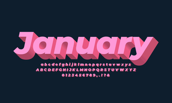 pink pastel bold 3d font effect or text effect design alphabet