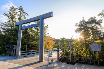 朝日と伊勢神宮　三重県伊勢市　
Sunrise and Ise Jingu Mie-ken Ise city