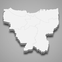 Obraz premium 3d isometric map of Jakarta is a province of Indonesia