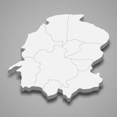 Fototapeta premium 3d isometric map of Kahramanmaras is a province of Turkey