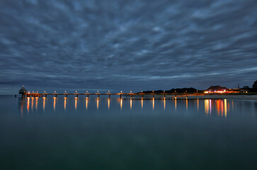 Fototapeta premium Seebrücke Zingst Nachtaufnahme