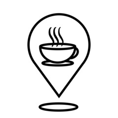 Map icon shows the location of the cafe