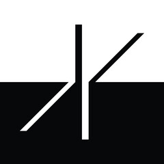 Abstract Hipster Negative space Logo . Letter x . Vector Arrow Design 