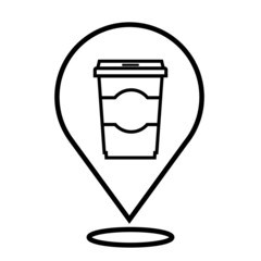 Map icon for cafe or restaurant drive through or take away.