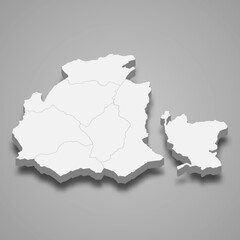 Obraz premium 3d isometric map of Obwalden is a canton of Switzerland