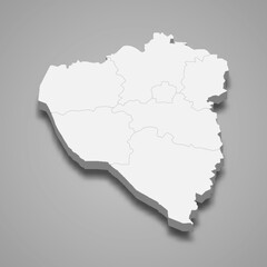 3d isometric map of Plzen is a region of Czech Republic